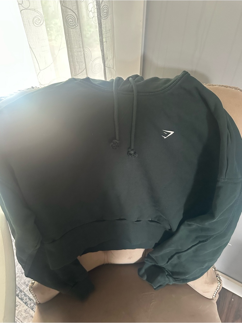 Gymshark Dark Green Cropped Hoodie
